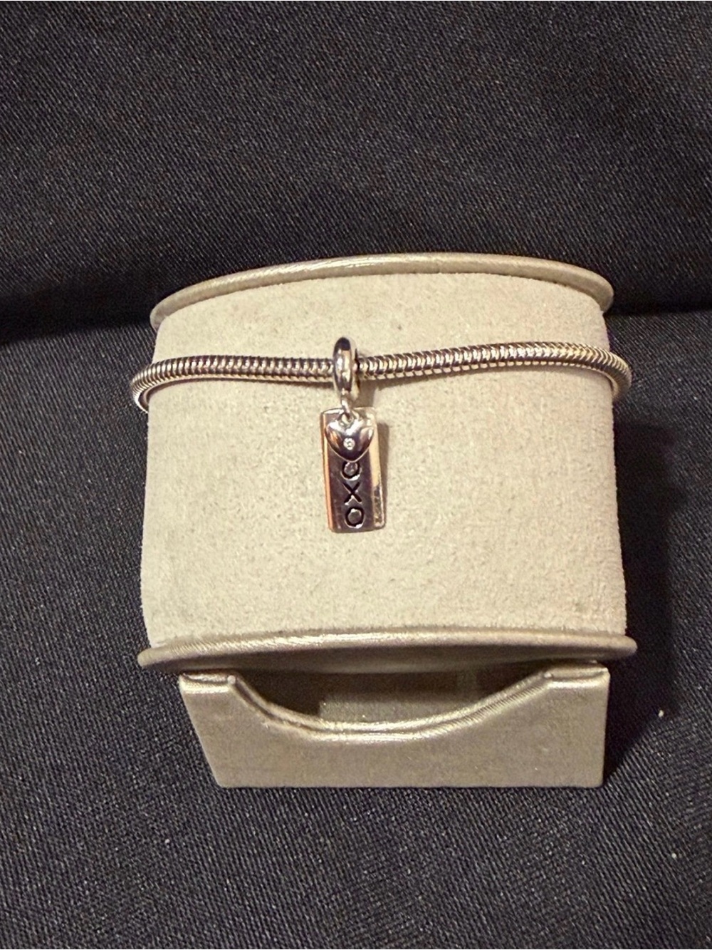 Kay Jewelers Silver XOXO Charmed Memory Tag Charm Bracelet